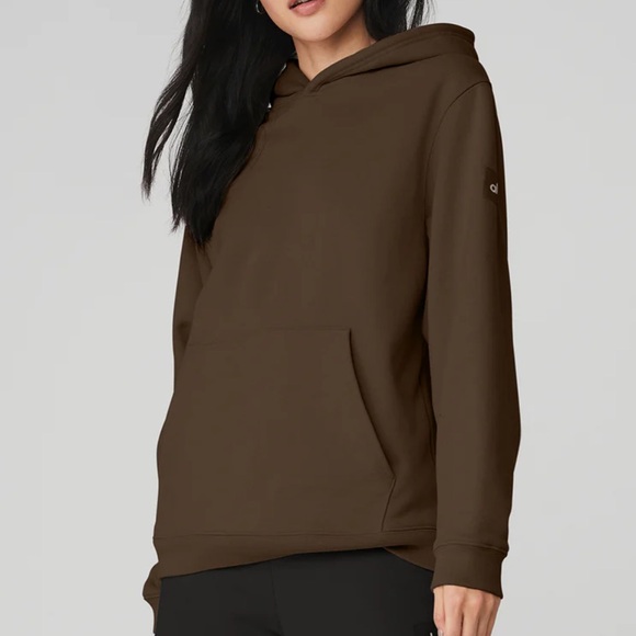 ALO Yoga Tops - ALO yoga limited edition Brown renown hoodie in espresso size large NWT